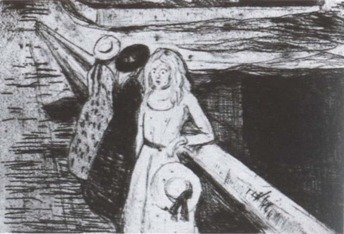 Edvard Munch Girls on the bridge oil painting image